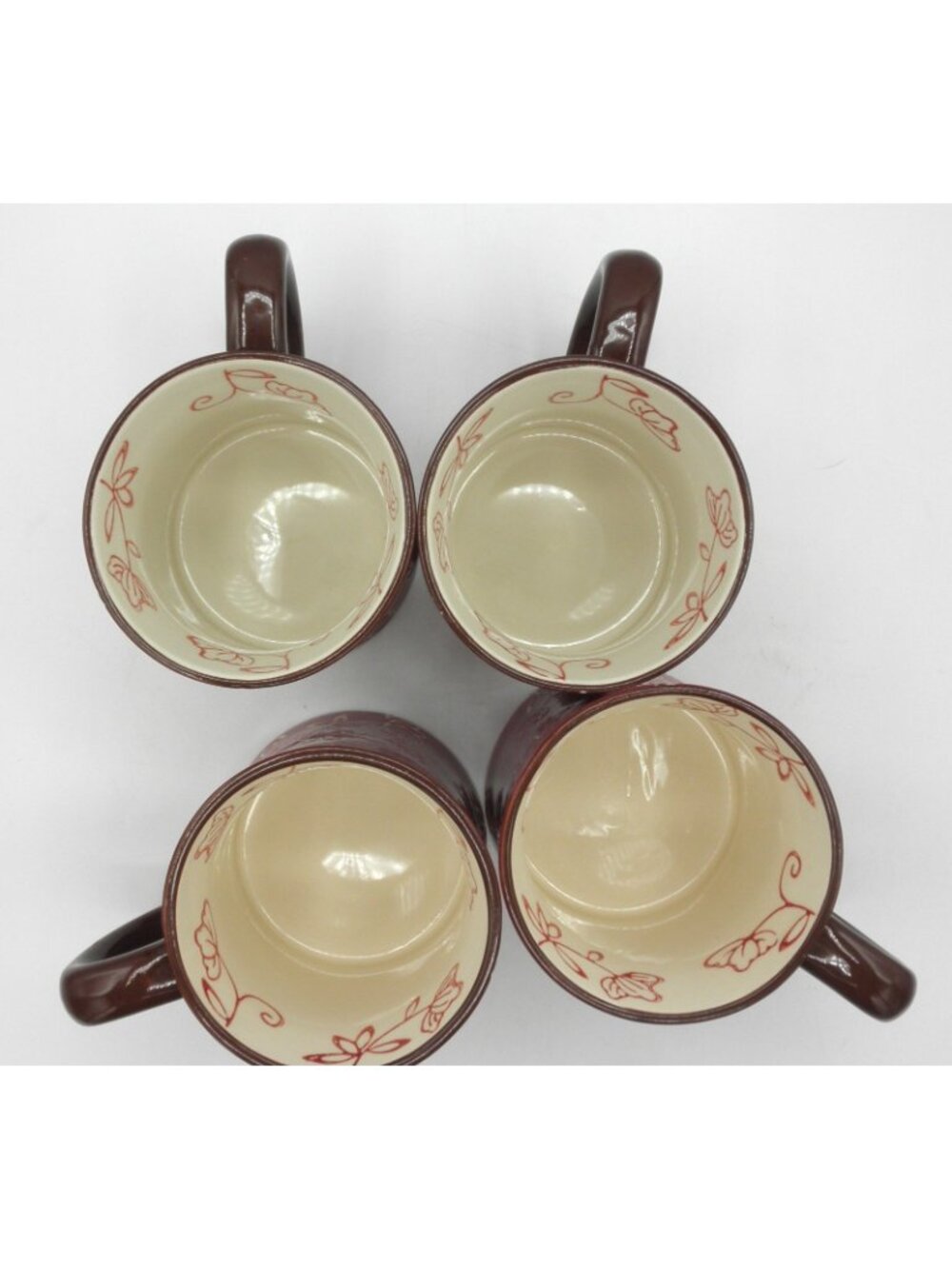 Temptations Floral Lace Cranberry Mug Set of 4 Pattern Code TEQFLLCRA - Picture 6 of 10